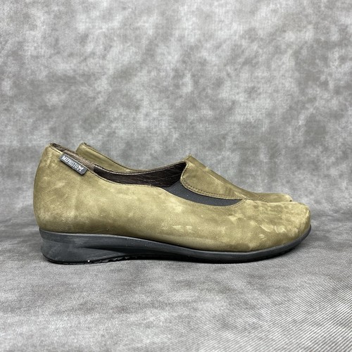 Mephisto Genuine Nubuck Leather Slip On Loafer Shoes Green Size 7 Air Jet - Picture 2 of 15