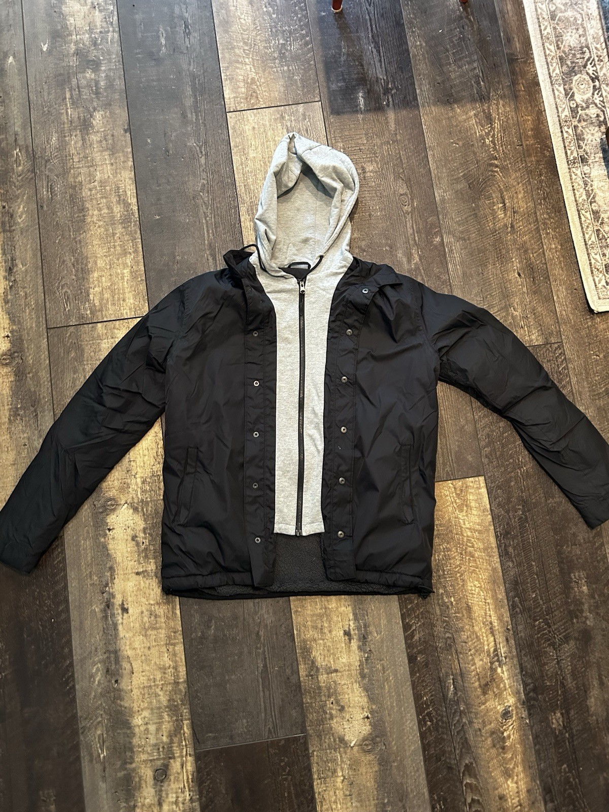 WINTER JACKET Chamonix Outer Black Nylon, Inner G… - image 1