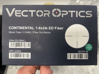 Vector Optics Continental 1-8x24i ED Fiber Dot Reticle SCOC-45 German Glass