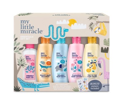 My Little Miracle Baby Geschenkset Essentials für Neugeborene Lotion Shampoo &