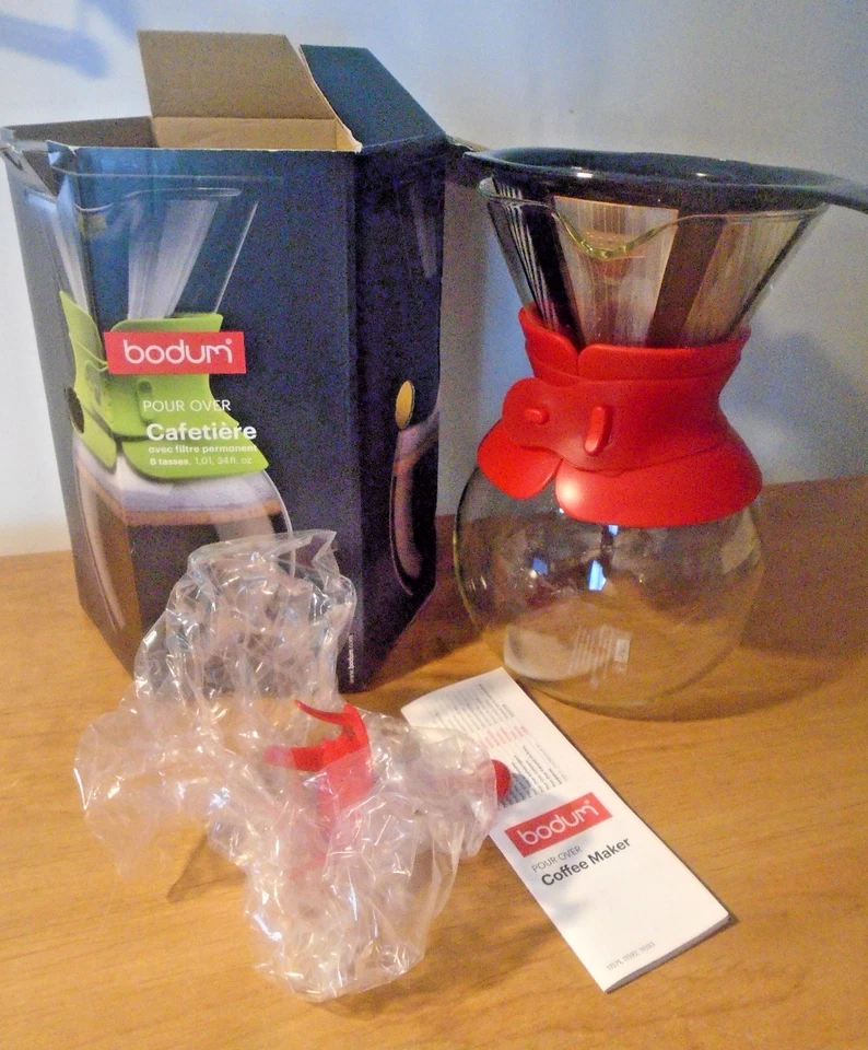 BODUM 11571-294 Verter más de 8 tazas Cafetera con filtro permanente 34 OZ - Rojo Foto 4 de 4