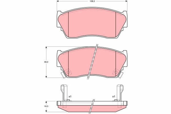 TRW Bremsbelagsatz Scheibenbremse GDB1012 FüR Sunny N14 Nissan 3 B13 Liftback-image