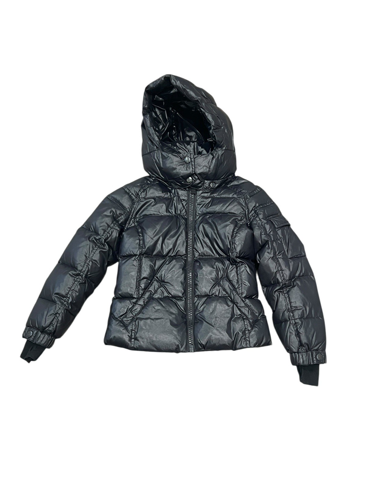 Kids SAM S13 Hooded Black Duck  Down Puffer Jacket Coat Full front Zip Unisex 4 image 2