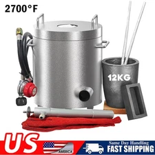 12KG Propane Melting Furnace Kit Foundry Smelting 2700°F for Metal Scrap Recycle