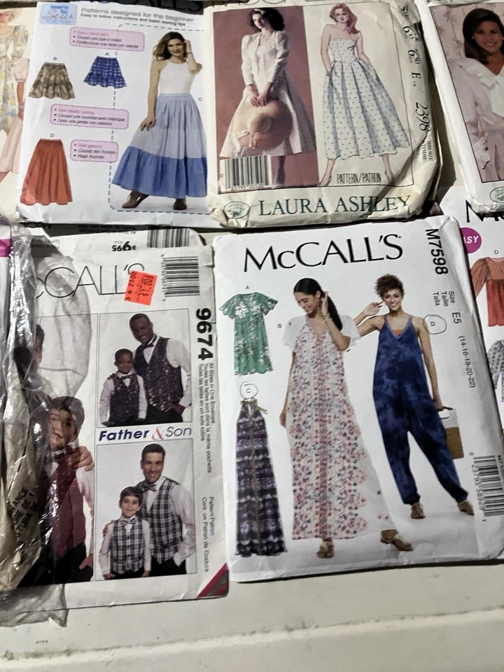 Lot of 11 Various Sewing Patterns Various Styles Sizes Crafting Clothing - Image 3 of 4