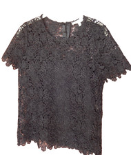 Womens Lace Top Small Black Whimsigoth Fairy Grunge Vamp Sheer Romantic