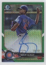 2018 Bowman Mega Box Chrome Mojo Refractor Green 10/99 Adbert Alzolay Auto 4al