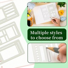 3x Journal Stencil Drafting Tool Overviews Hollowed Goals Planner Stencils DIY