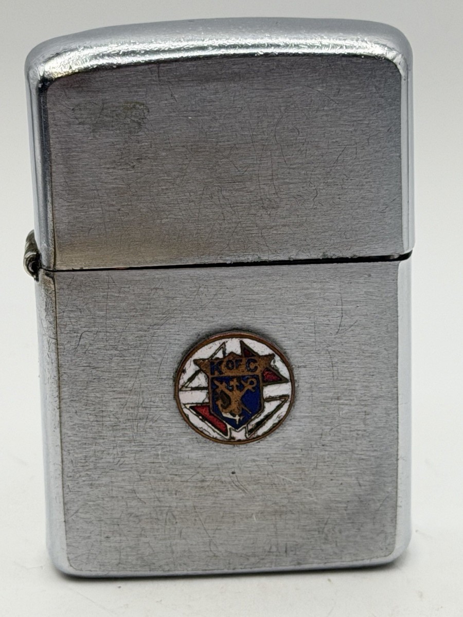 Vintage 1968 Knights Of Columbus K Of C Emblem Chrome Zippo