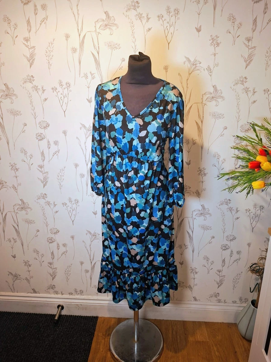 roman originals dress blue and black Blue/Black Sequence Roman Originals Long Dress Size 14