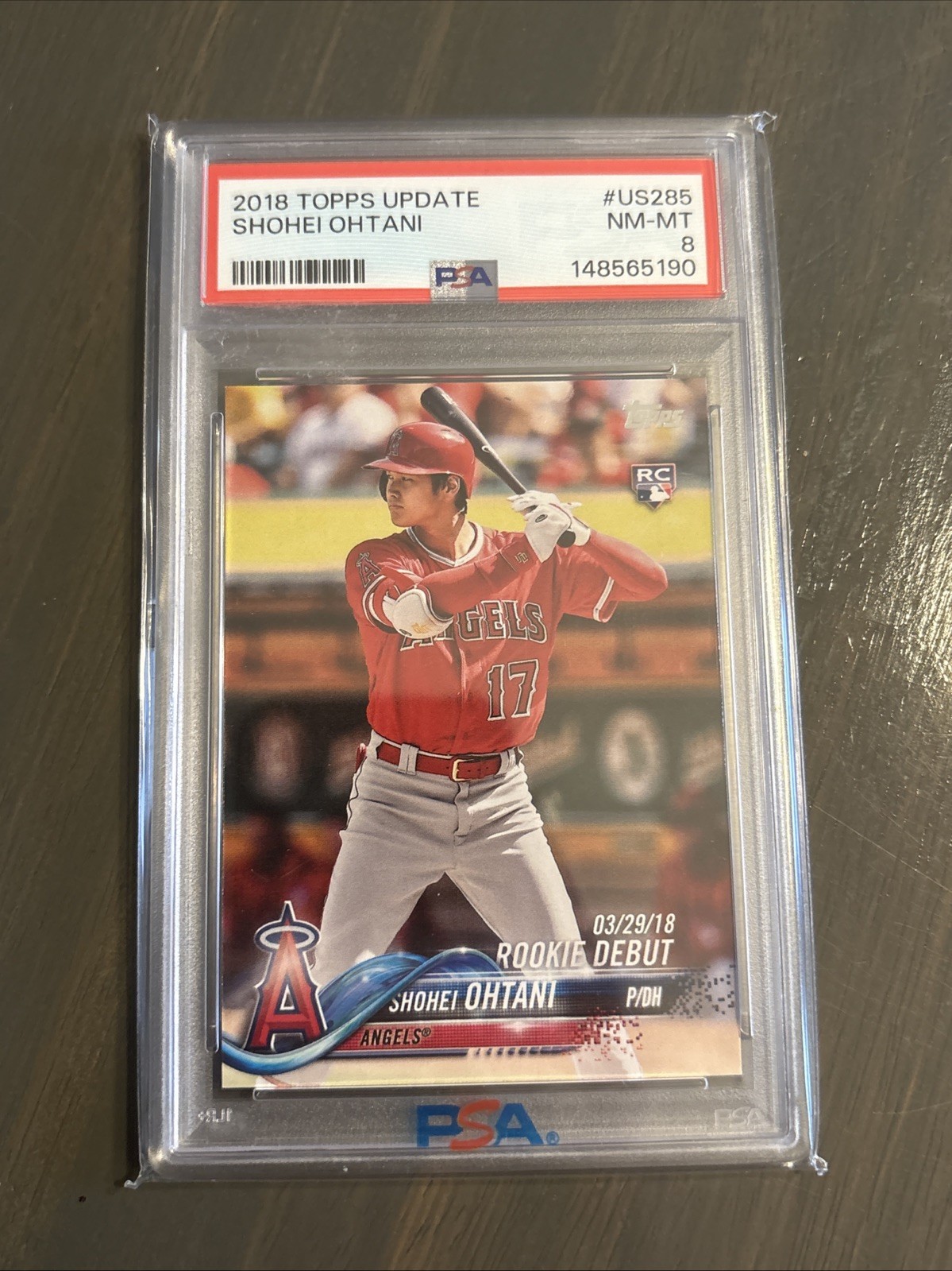 2018 Topps Update Shohei Ohtani Rookie PSA 8