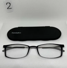 ThinOptics Reading Glasses with Slim Black Case Lightweight Compact