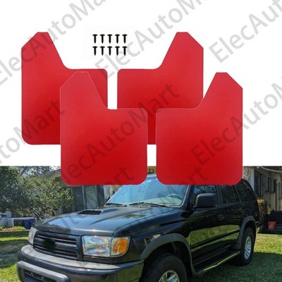 Red Rally Racing Flexible Mud Flaps Splash Guard For Toyota 4Runner 1990-2025