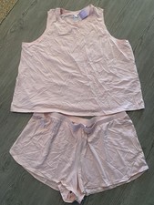 Stars Above Pajama Set Womens 3X NWT Pink Cotton Blend Top Shorts 52  Bust Comfy