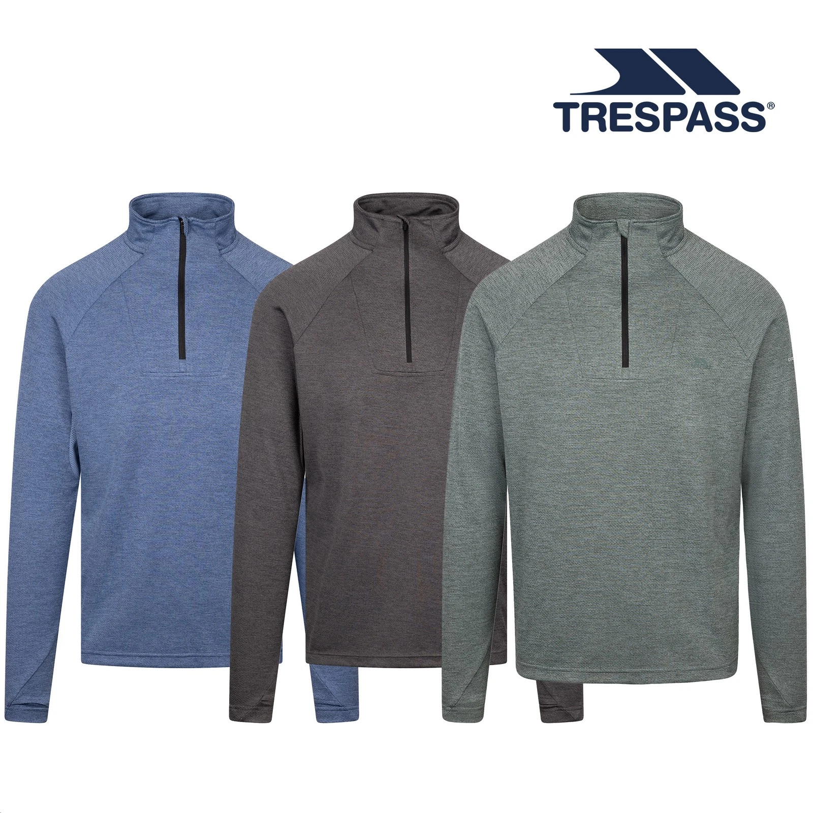 Trespass Mens Long Sleeve T-Shirt Valin - 1/4 Zip Top with Reflective Detail
Opens in a new window o