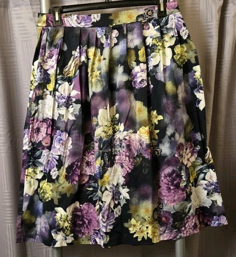 Jupe femme Asos taille 14 fleurie multicolore vive ligne A longueur genou