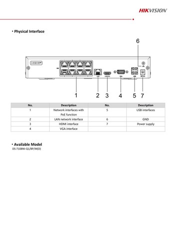 Sistema de cámara IP grabadora de video en red Hikvision DS-7108NI-Q1/8P/M 8 CANALES PoE NVR - Imagen 6 de 7