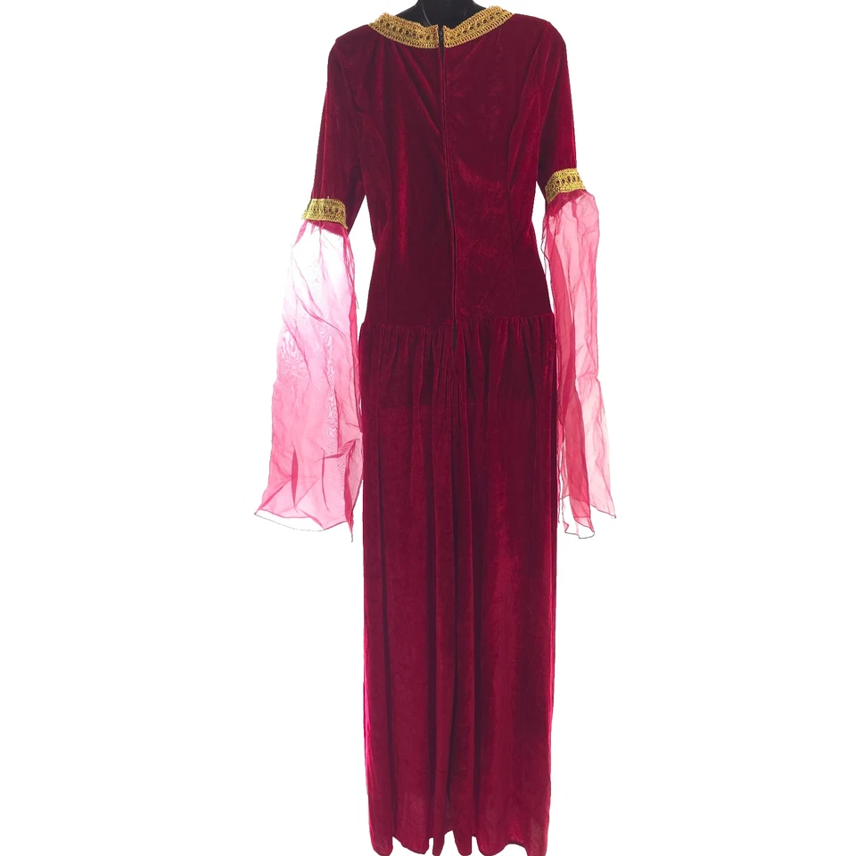 Medieval Renaissance Damsel Women's M Dress Pizazz Costume Burgundy Medium - Image 3 of 4