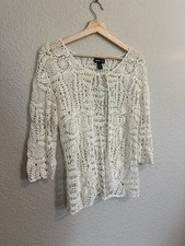 Y2K Limited Too Crochet Lace Cardigan Open Fr...
