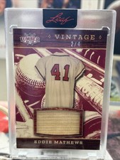 2025 Leaf Lumber Baseball Eddie Mathews Game Used Lumber Vintage Bronze Red /4