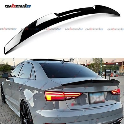 Heckflügel Schwarz Glanz Spoiler für AUDI A3 8V Heckspoiler Limo S Line 13-20