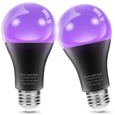 12W LED UV Black Light Bulb 385400nm Glow Party Body Art 2 Pack for Halloween
