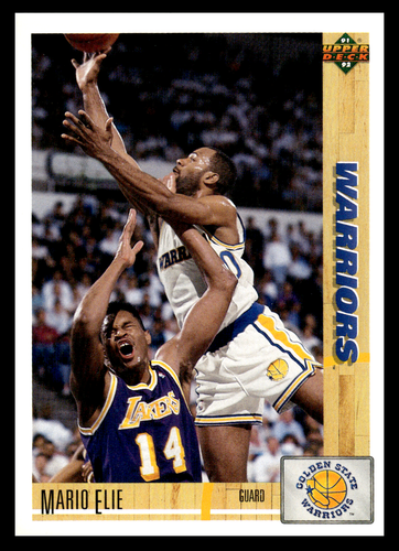 1991-92 Upper Deck Mario Elie #396 Golden State Warriors Rookie NBA Basketball