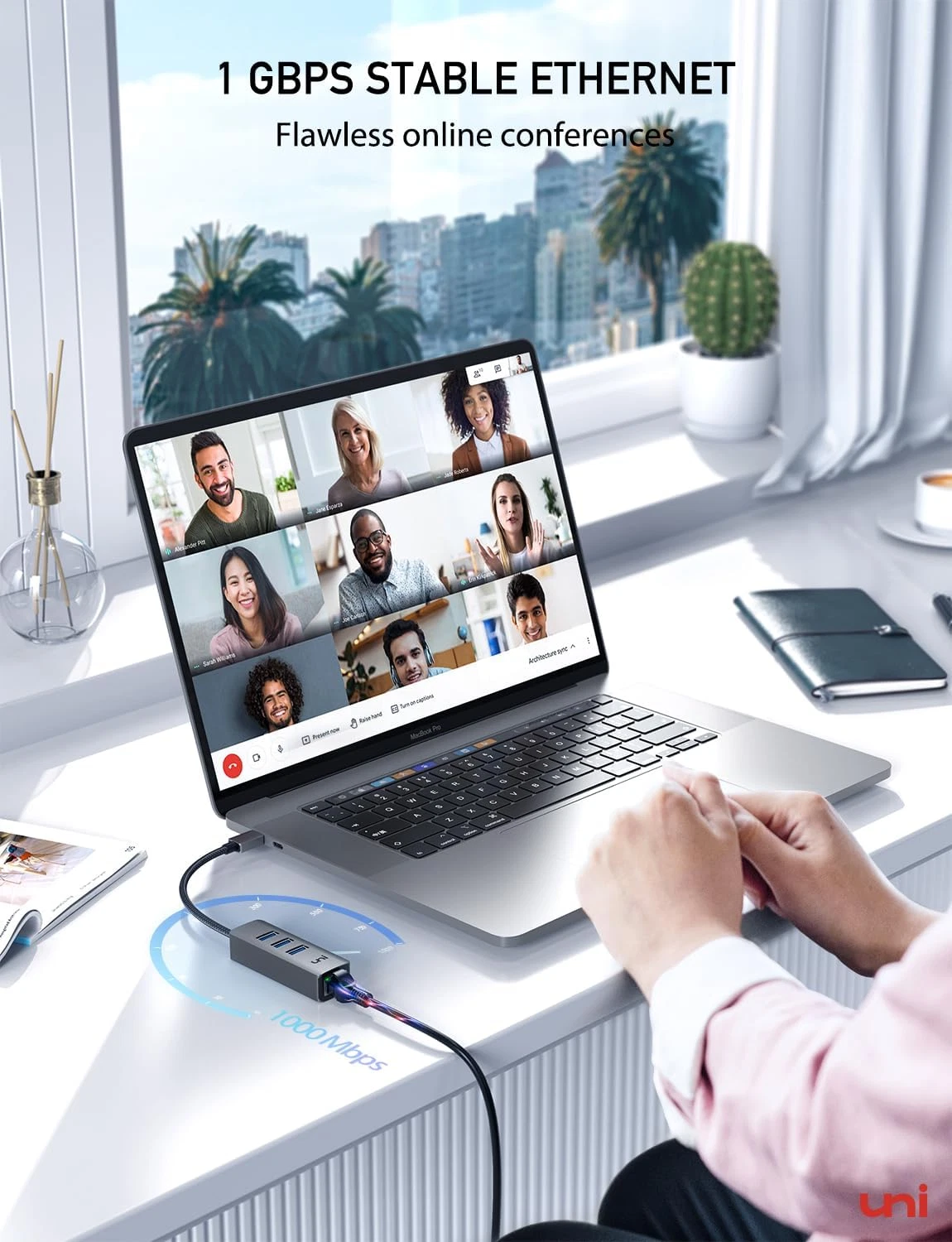 Uni USB-C to Ethernet Adapter - Thumbnail 2