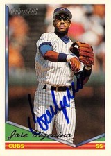 Jose Vizcaino autographed baseball card (Chicago Cubs) 1994 Topps Gold #638
