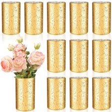 Sunnyray 12 Pieces Bling Glass Vase for Flower Wedding Table Centerpieces Spe...