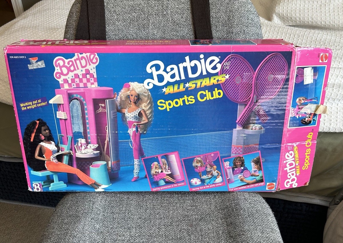 Mattle Barbie Doll 1989 All Stars Sports Club Gym Playset #4972 With Doll