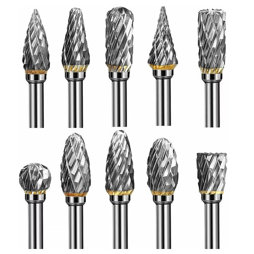 10pcs 3*6mm Tungsten Carbide Carving Burr Rotary Drill Bits Tools Cutter Files◁ - Picture 4 of 15
