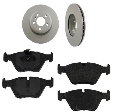 2 ZIMMERMANN FRONT Brake Disc Rotor JURID Pad Kit For BMW E46 330 Ci xi z4 3.0si