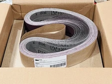 Case of (200) 3M 341D 1" x 42" Aluminum Oxide Cloth Sanding Belts P180 Grit
