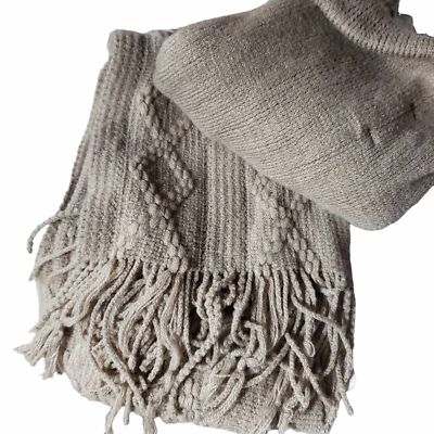 New York Company NY&C 3-Piece Tan Knit Hat Scarf Gloves