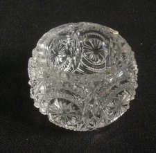 Round Clear Glass Open Salt Cellar w/Fancy Design - 1 5/8" diameter