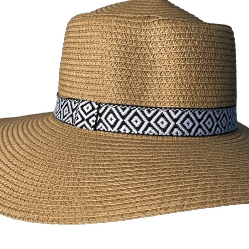 Brookstone Vintage Safari Colonial Jungle Molded Straw Hat
