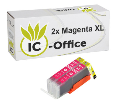 2x Patronen Tinte CLI-551 magenta für Drucker IP7250 MG5450 MG6350 MG5550 MX925