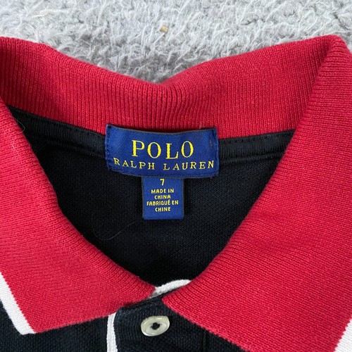 Polo Ralph Lauren Shirt Boys size 7 Big Pony Crest Patch Equestrian Preppy - Picture 4 of 8