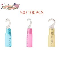 50/100pcs Heat Shrink Electrical Wire Connectors 22-10AWG Hook Crimp Terminals