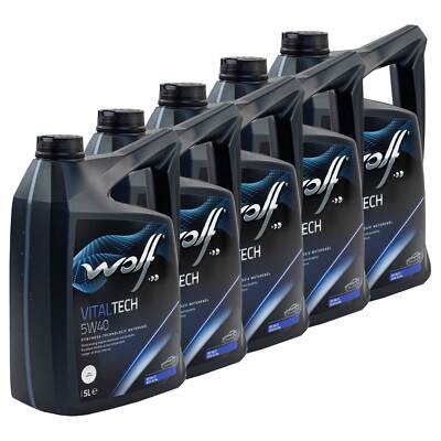 Motoröl WOLF VITALTECH 16116 SAE 5W40 5 X 5 Liter für Audi BMW