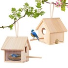 Gindoor 2Pcs Bird Houses for Outside Clearance with Pole Wood Birdhouse Blue .