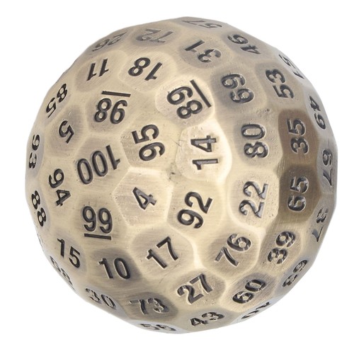 D100 Metal Dice Random D100 Face Dice 5cm Diameter Easy To Read For Over 14 - Picture 11 of 12