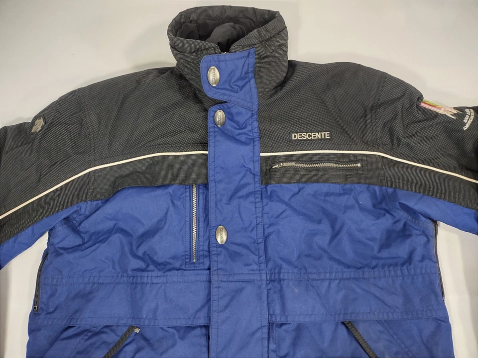 Descente Coat L Hooded Vented 2000 DLJ Direct American Ski Classic Blue Black - Image 3 of 4