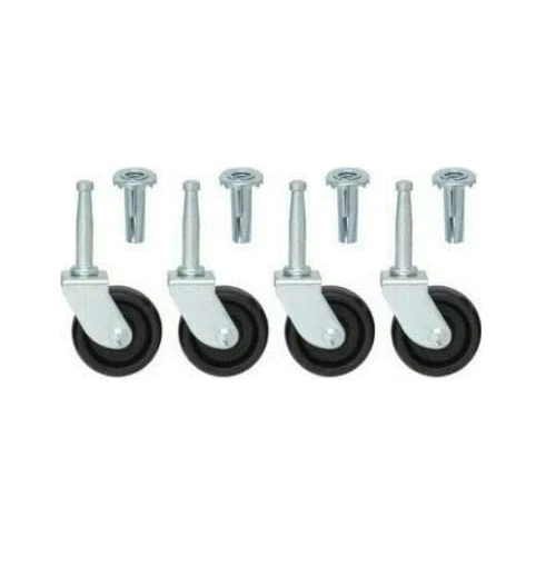 JUST ACCESSORIES 4x Swivel Castors Single Wheels Trolley Furniture Castors Nylon with Sockets