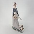 New ListingLladro #4866 'Girl Carrying a Goose with a Dog' Glossy Porcelain Figurine 10.5"