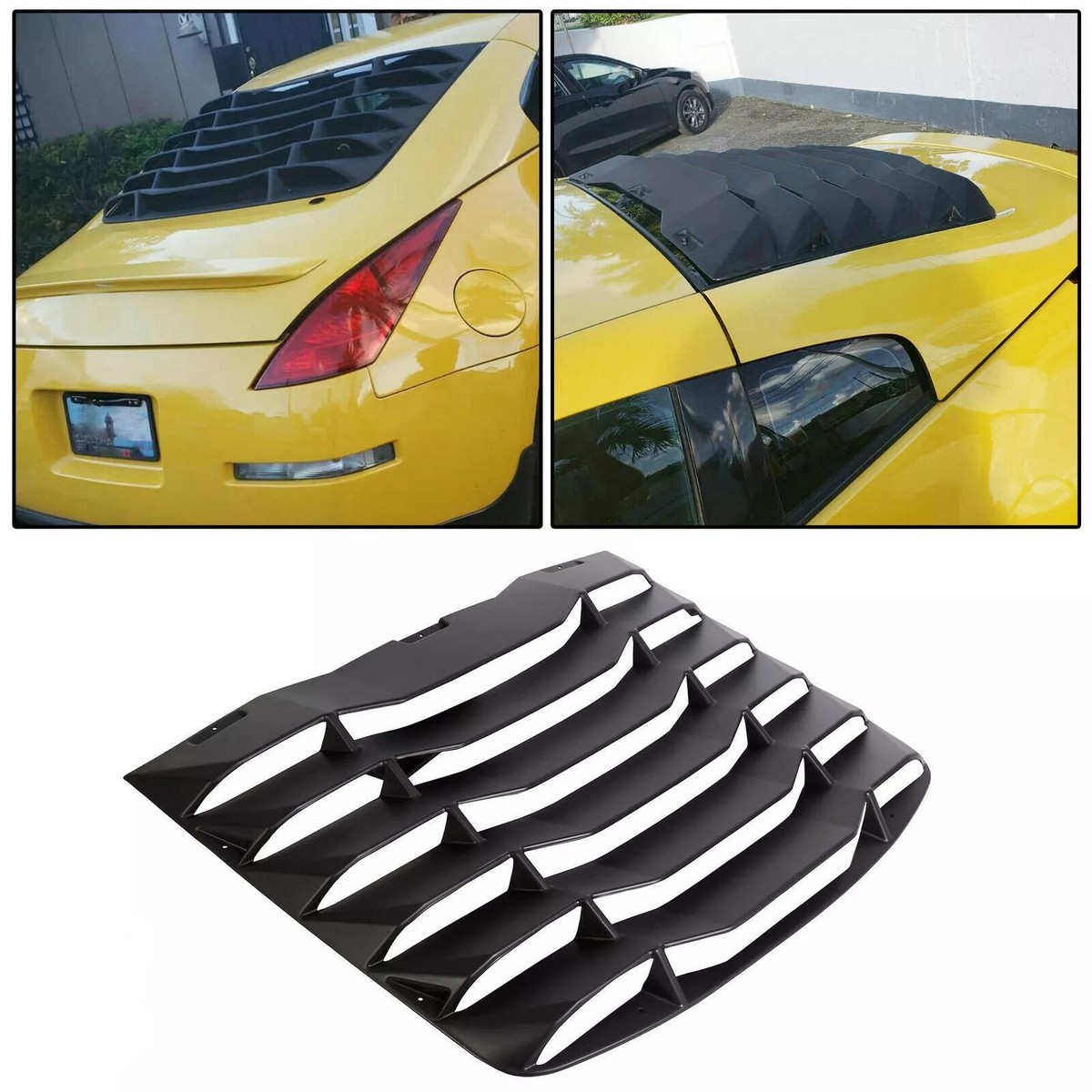 For Nissan 350Z 03-08 Matte Black Rear Windshield Louvers Cover