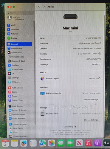 Apple Mac Mini A1993 3.0 GHz i5-8500B 256GB Drive 8GB EMC 3213 (Late 2018) Sequo - Picture 4 of 17