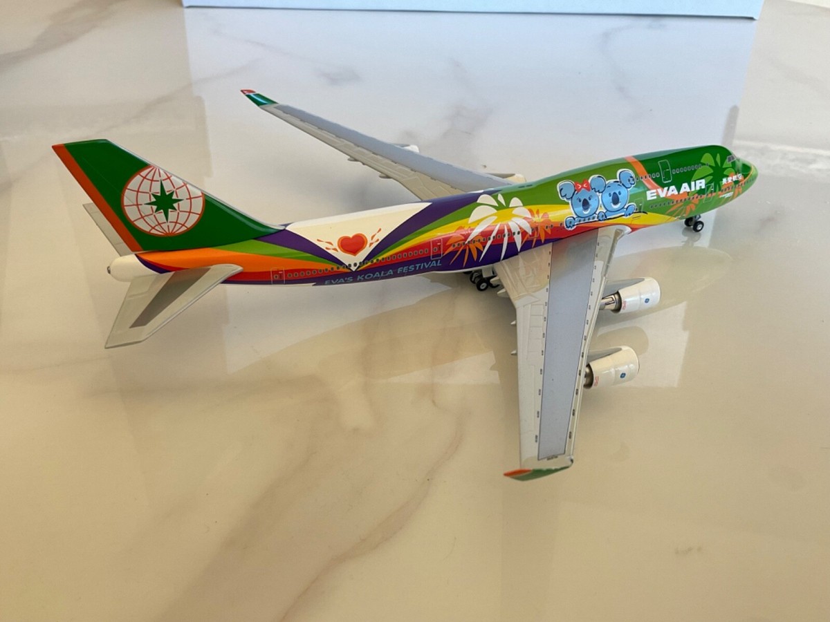 Hogan Wings EVA AIR コアラフェスティバル B747-400 Hogan Wings Eva Air Koala Festival B747-400 1/300 scale model | eBay