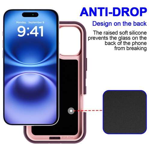 Funda resistente a prueba de golpes para iPhone 16 Pro Max/16 Plus Funda resistente cubierta blindada - Imagen 9 de 19